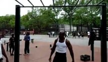 Workout in Lincoln Terrace Park.