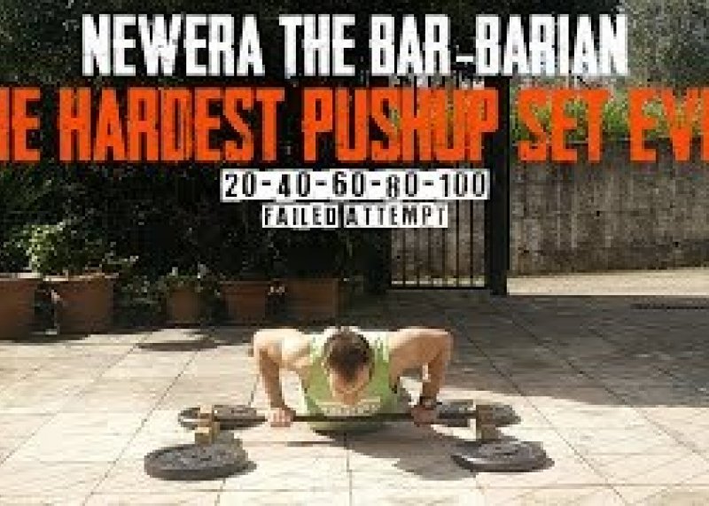 The Hardest Pushup Set Ever - NewEra The Bar-Barian [20/40/60/80/100 5MD] (fail)